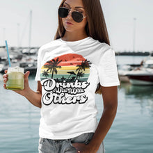 Load image into Gallery viewer, Drinks Well With Others Funny Retro Beach Summer Women Gift T-Shirt
