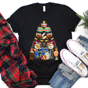 Drum Christmas Tree Drum Xmas T-Shirt for Men Women Girls Kids