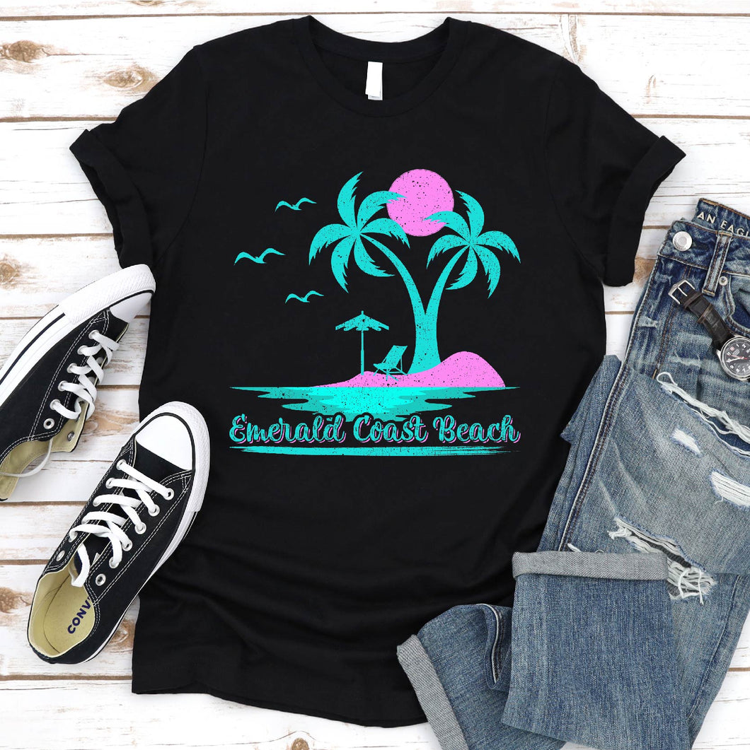 Family Summer Vacation Men Women Girls Emerald Coast Beach T-shirt