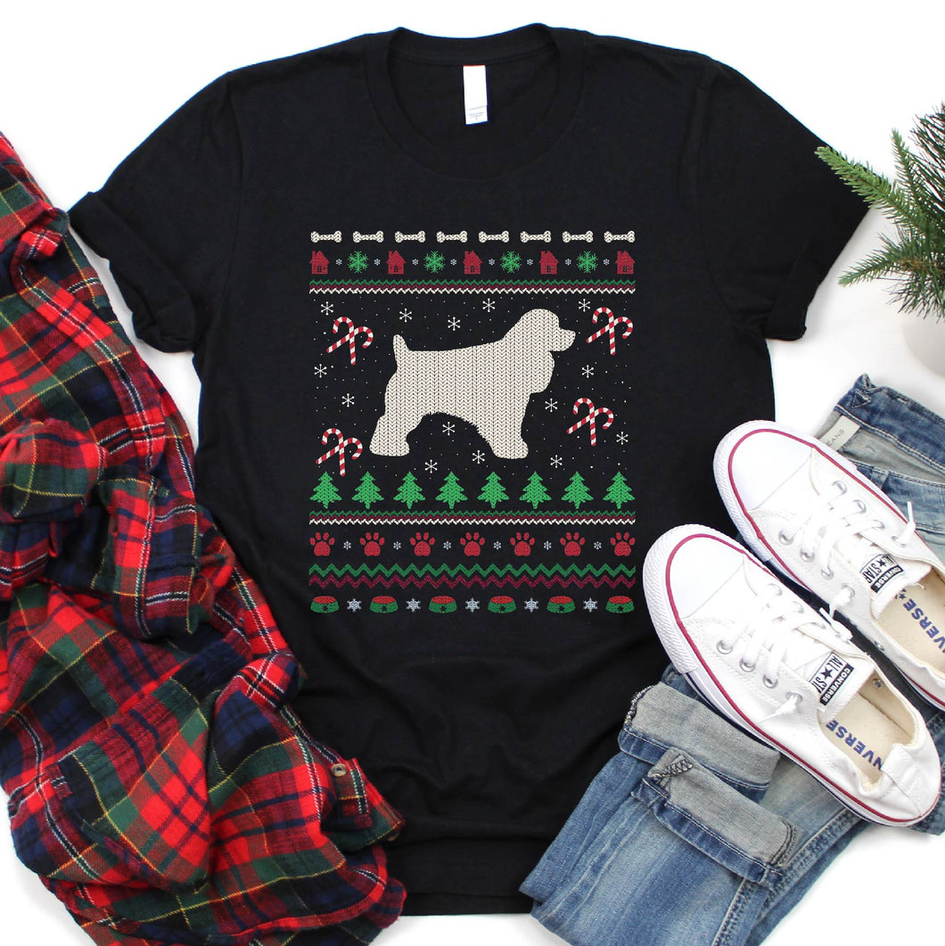Ugly Xmas Sweater Style Santa English Springer Spaniel Christmas T-Shirt