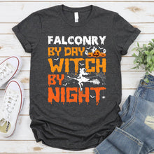 Load image into Gallery viewer, Falconry By Day Witch By Night Falconry Halloween T-Shirt
