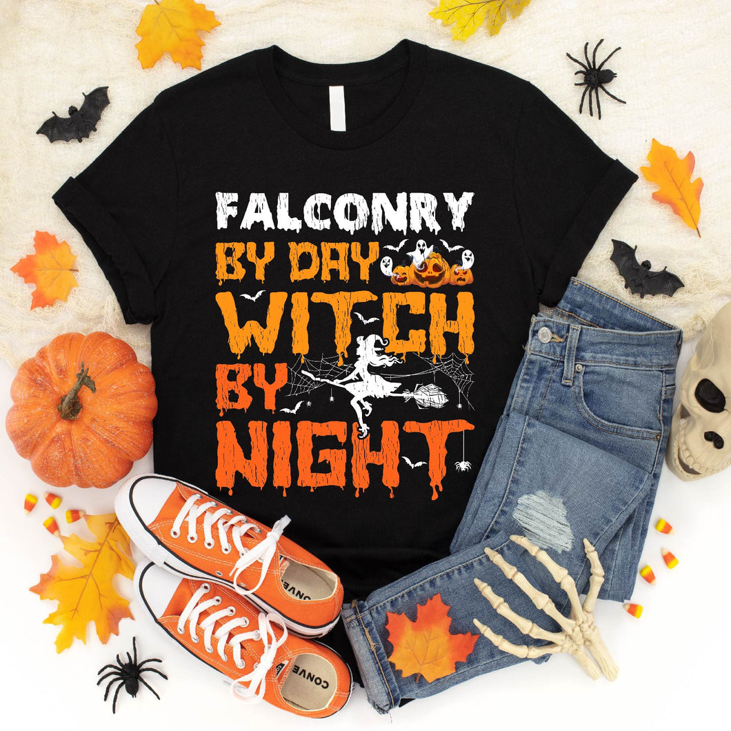 Falconry By Day Witch By Night Falconry Halloween T-Shirt