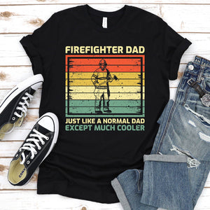 Firefighter Dad Funny Firemen Dads Fathers Day Vintage Men T-Shirt