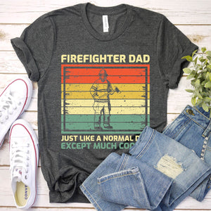Firefighter Dad Funny Firemen Dads Fathers Day Vintage Men T-Shirt
