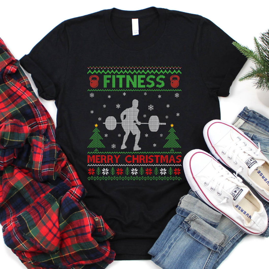 Ugly Fitness Merry Christmas Xmas Gifts Fitness Christmas Tshirt