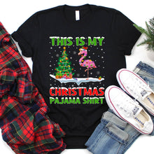 Load image into Gallery viewer, This Is My Christmas Pajama Shirt Lighting Flamingo Christmas Tree T-Shirt
