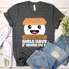 Load image into Gallery viewer, Cute Smores Camping Girls Have S&#39;more Fun Camper T-Shirt
