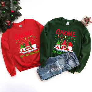 Funny Gnome For The Holidays Xmas Lighting Gnomes Christmas Tree T-Shirt