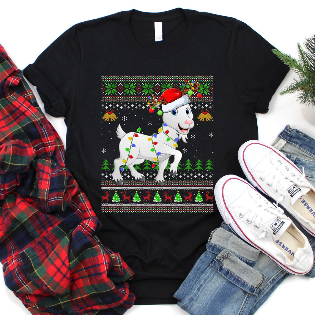 Ugly Goat Christmas Sweater Goat Xmas T-Shirt for Men Women Girls Kids