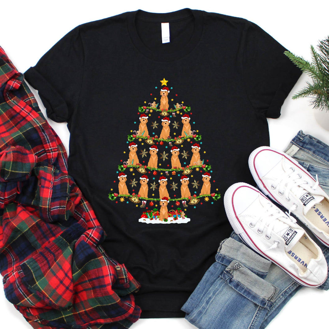 Goldendoodle Dog Xmas Tree Funny Goldendoodle Dog Christmas T-Shirt