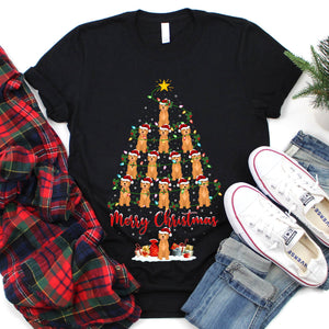 Xmas Lighting Goldendoodle Merry Christmas Tree T-Shirt for Men Women Girl Kids