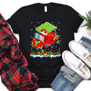 Funny Golf Lover Xmas Lights Santa Golf Christmas T-Shirt