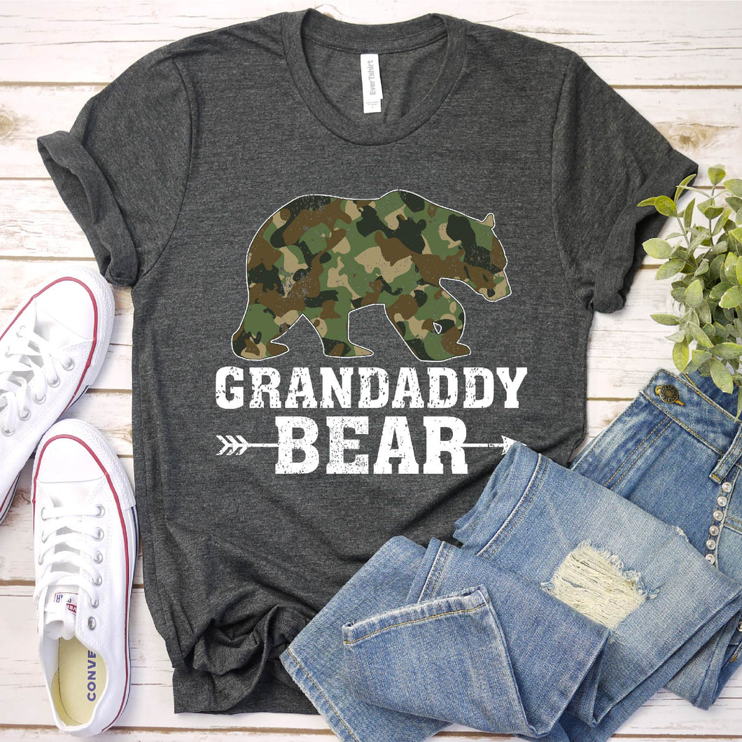 Bear Lover Camouflage Army Military Grandaddy Bear Fathers Day T-shirt