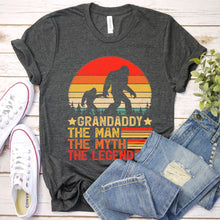 Load image into Gallery viewer, Grandaddy The Man The Myth The Legend Bigfoot Shirt Grandaddy Bigfoot Father&#39;s Day Vintage T-shirt
