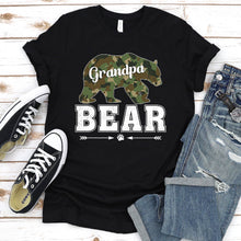 Load image into Gallery viewer, Bear Lover Camouflage Army Military Grandpa Bear Fathers Day T-shirt
