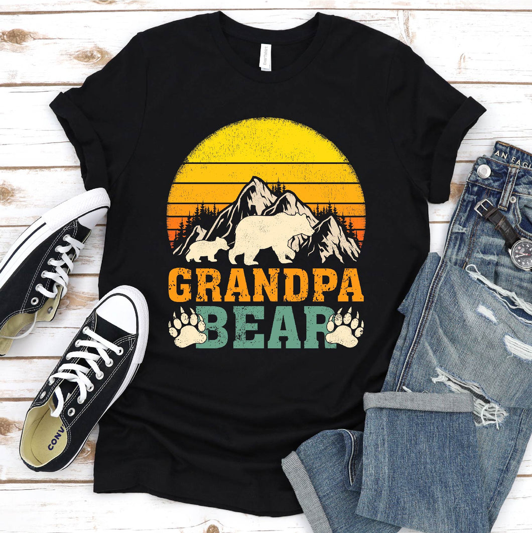 Bear Lover Shirt Grandpa Bear Fathers Day Vintage T-shirt