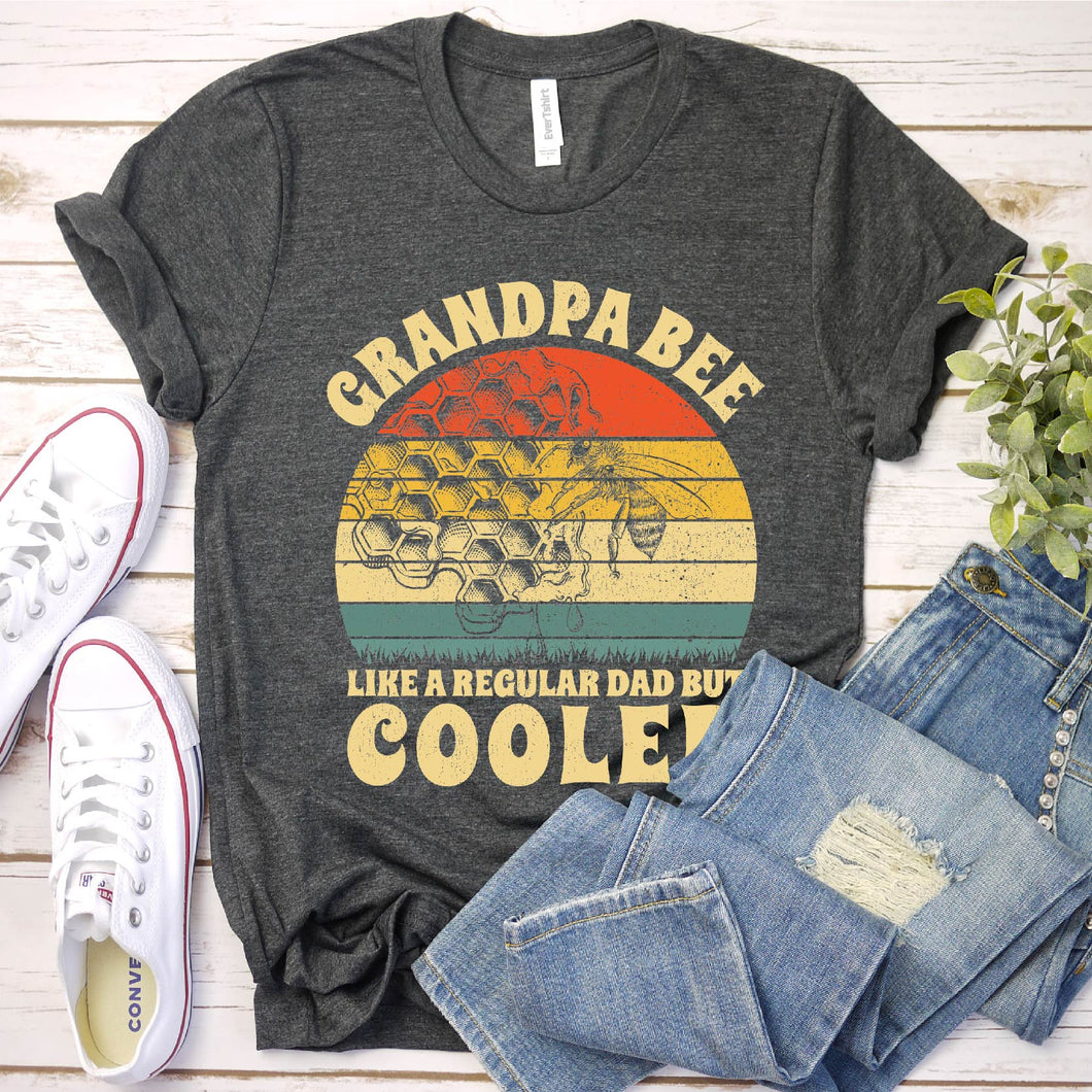 Mens Vintage Grandaddy Bee Like A Regular Dad Bees Fathers Day T-Shirt