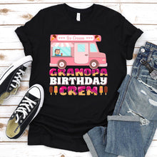 Load image into Gallery viewer, Grandpa Birthday Crew Ice Cream Truck Ice Cream Grandpa Father&#39;s Day T-shirt
