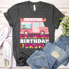 Load image into Gallery viewer, Grandpa Birthday Crew Ice Cream Truck Ice Cream Grandpa Father&#39;s Day T-shirt
