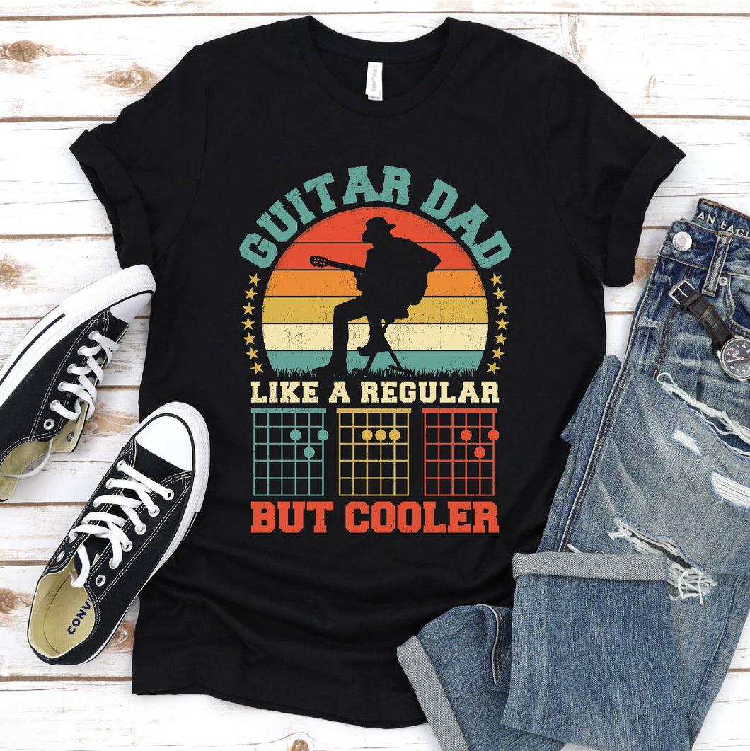 Guitar Dad Like A regular Dad Only Way Cooler Vintage Guitar Dad Father's Day T-Shirt