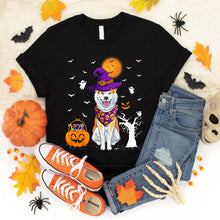 Load image into Gallery viewer, Akita Lovers Moon Pumpkin Akita Halloween Shirt
