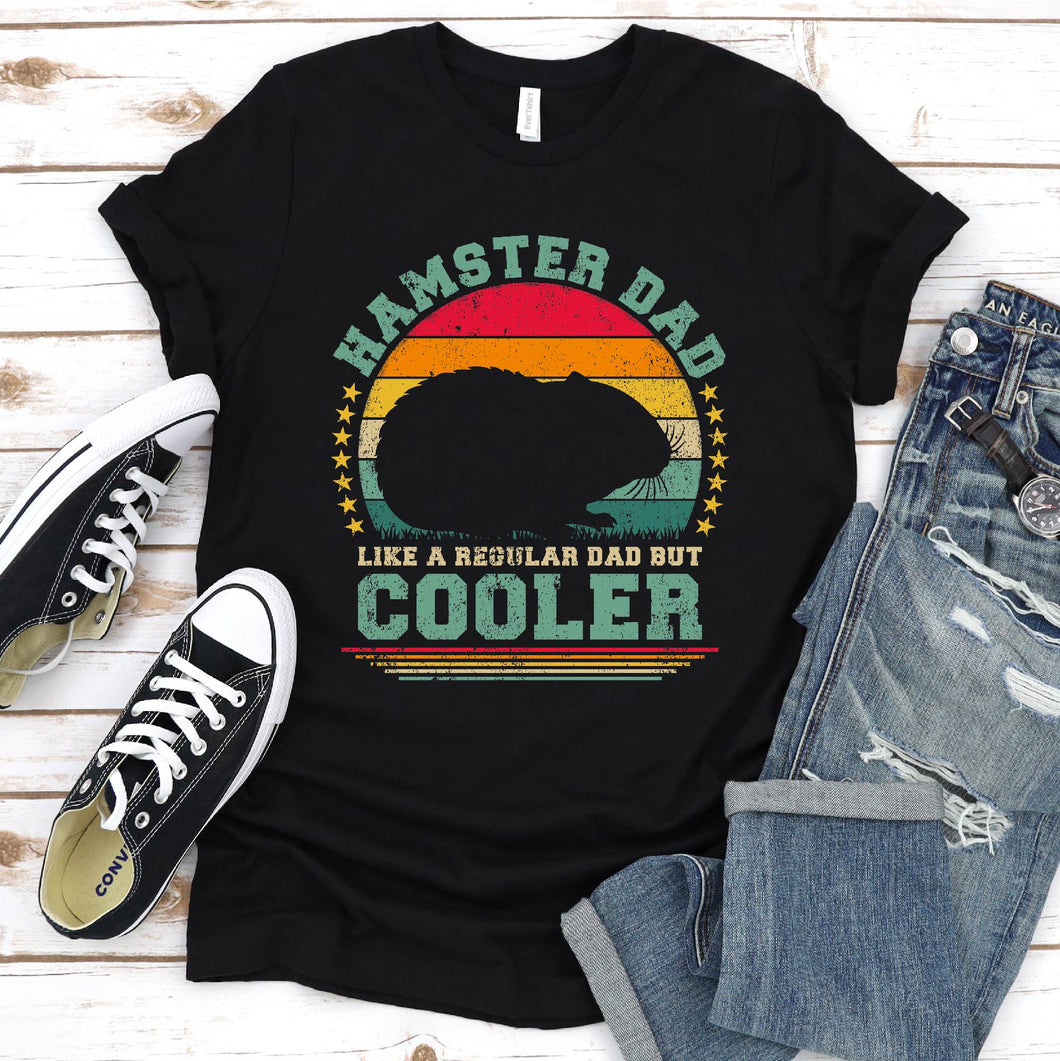 Vintage Hamster Dad Like A Regular Dad But Cooler Hamster Fathers Day T-shirt