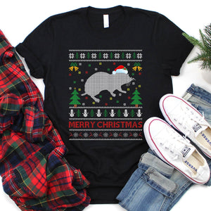 Hamster Animal Lover Santa Hat Hamster Ugly Christmas T-Shirt