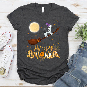 Alaskan Malamute Ride Witch Shotgun Funny Alaskan Malamute Halloween T-Shirt