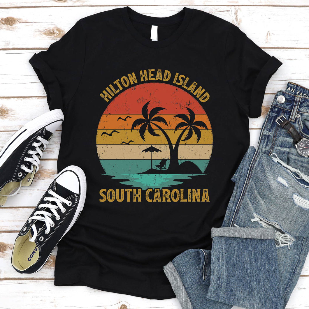 Vintage Summer Vacation Men Women Girls Hilton Head Island South Carolina T-shirt