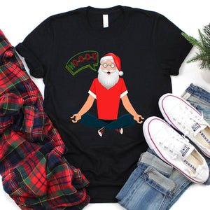 Ho-o-o-o Yoga Xmas Shirt Santa Yoga Christmas T-Shirt