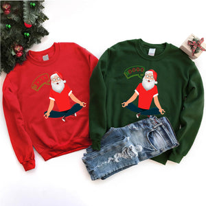 Ho-o-o-o Yoga Xmas Shirt Santa Yoga Christmas T-Shirt