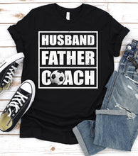 Load image into Gallery viewer, Husband Father Coach Vintage Football Coach Fathers Day T-shirt
