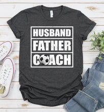 Load image into Gallery viewer, Husband Father Coach Vintage Football Coach Fathers Day T-shirt

