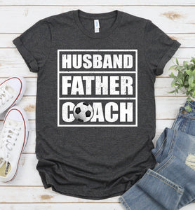 Husband Father Coach Vintage Football Coach Fathers Day T-shirt