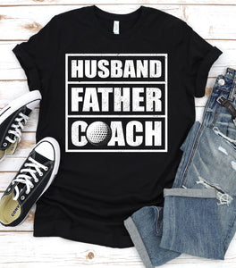 Husband Father Coach Vintage Golf Coach Fathers Day T-shirt