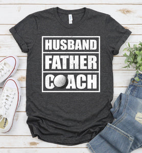 Husband Father Coach Vintage Golf Coach Fathers Day T-shirt