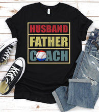 Load image into Gallery viewer, Vintage Husband Father Coach Softball Coach Fathers Day T-shirt
