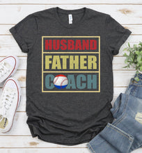 Load image into Gallery viewer, Vintage Husband Father Coach Softball Coach Fathers Day T-shirt
