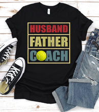 Load image into Gallery viewer, Vintage Husband Father Coach tennis Coach Fathers Day T-shirt
