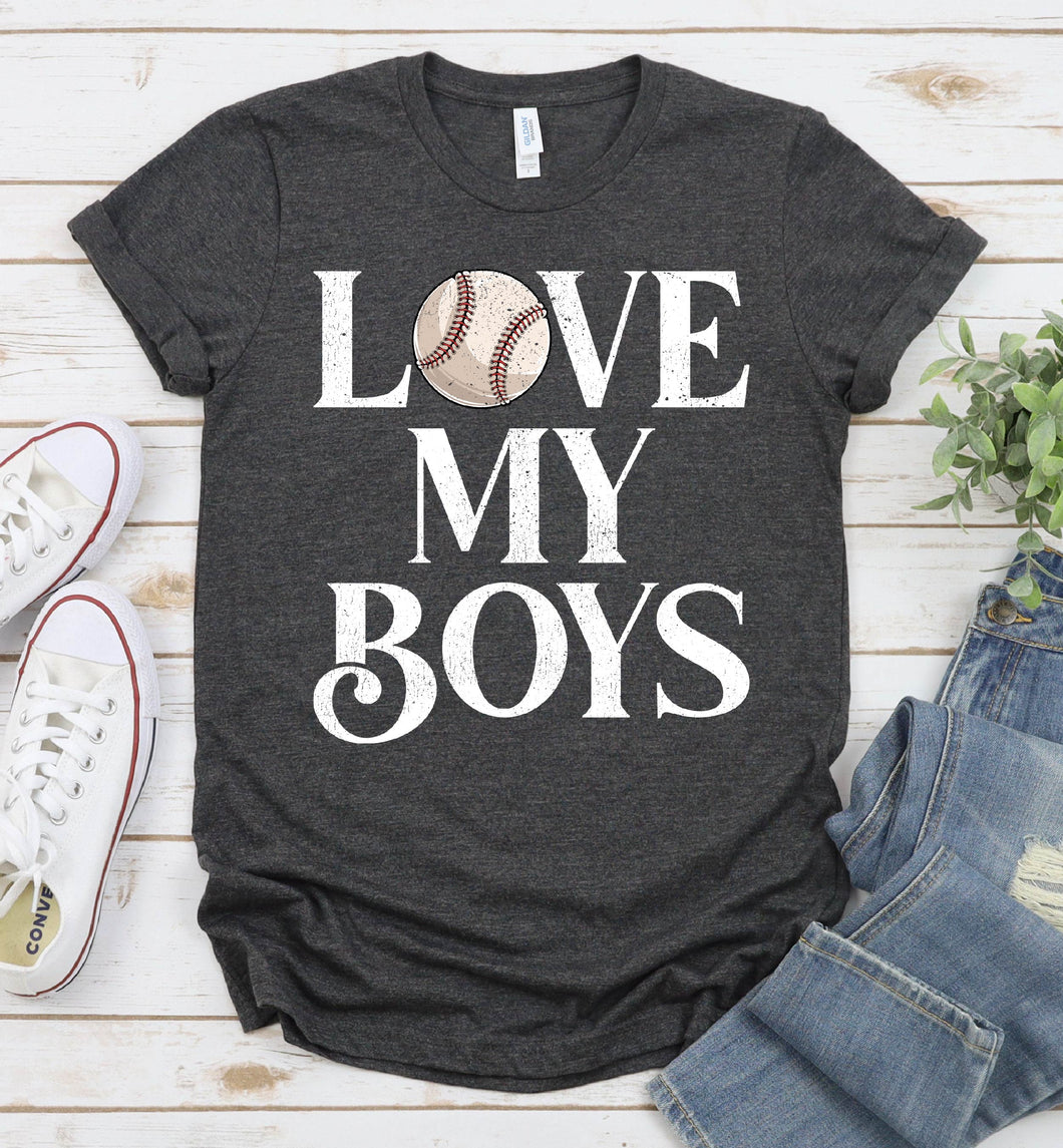 I Love My Boys Baseball Fathers Day T-shirt