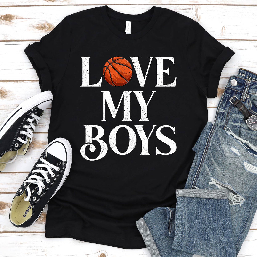 Love My Boys Basketball Shirt Basketball Fathers Day T-shirt