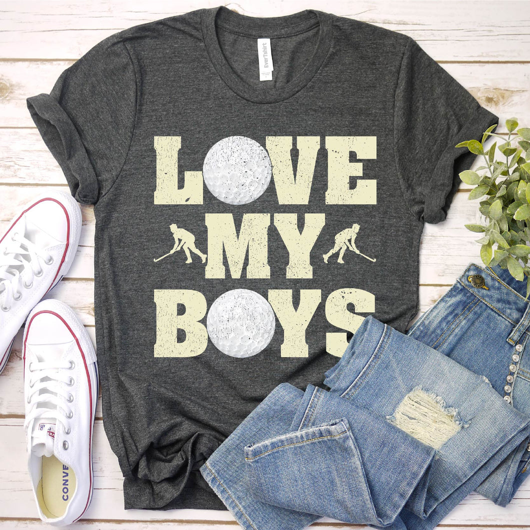 Love My Boys Golf Shirt Golf Fathers Day T-shirt