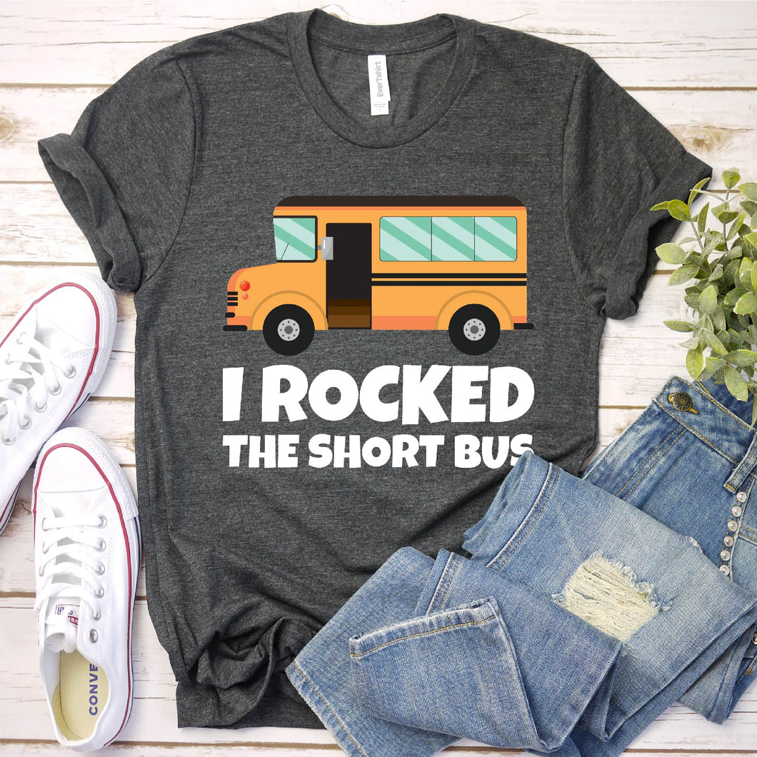 I Rocked The Short Bus Funny School Bus Hot Rod Father's Day T-shirt