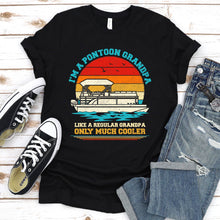 Load image into Gallery viewer, Mens Pontoon Grandpa Captain Retro Funny Boating Fathers Day Gift T-Shirt
