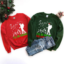 Load image into Gallery viewer, I’ll Be Hiking For Christmas Santa Hiking Xmas T-Shirt
