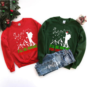 I’ll Be Hiking For Christmas Santa Hiking Xmas T-Shirt