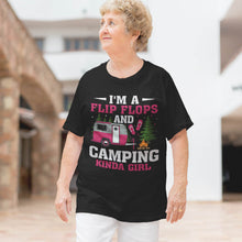 Load image into Gallery viewer, Funny RV Camper I&#39;m A Flip Flops And Camping Kinda Girl T-Shirt
