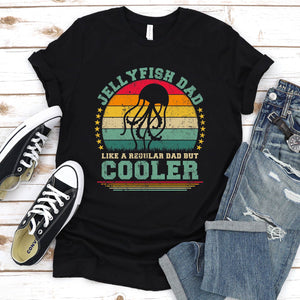 Vintage Jellyfish Dad Like A Regular Dad But Cooler Jellyfish Fathers Day T-shirt