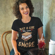 Load image into Gallery viewer, Just a Girl Who Loves S&#39;mores Camping Smores T-Shirt
