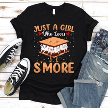 Load image into Gallery viewer, Just a Girl Who Loves S&#39;mores Camping Smores T-Shirt
